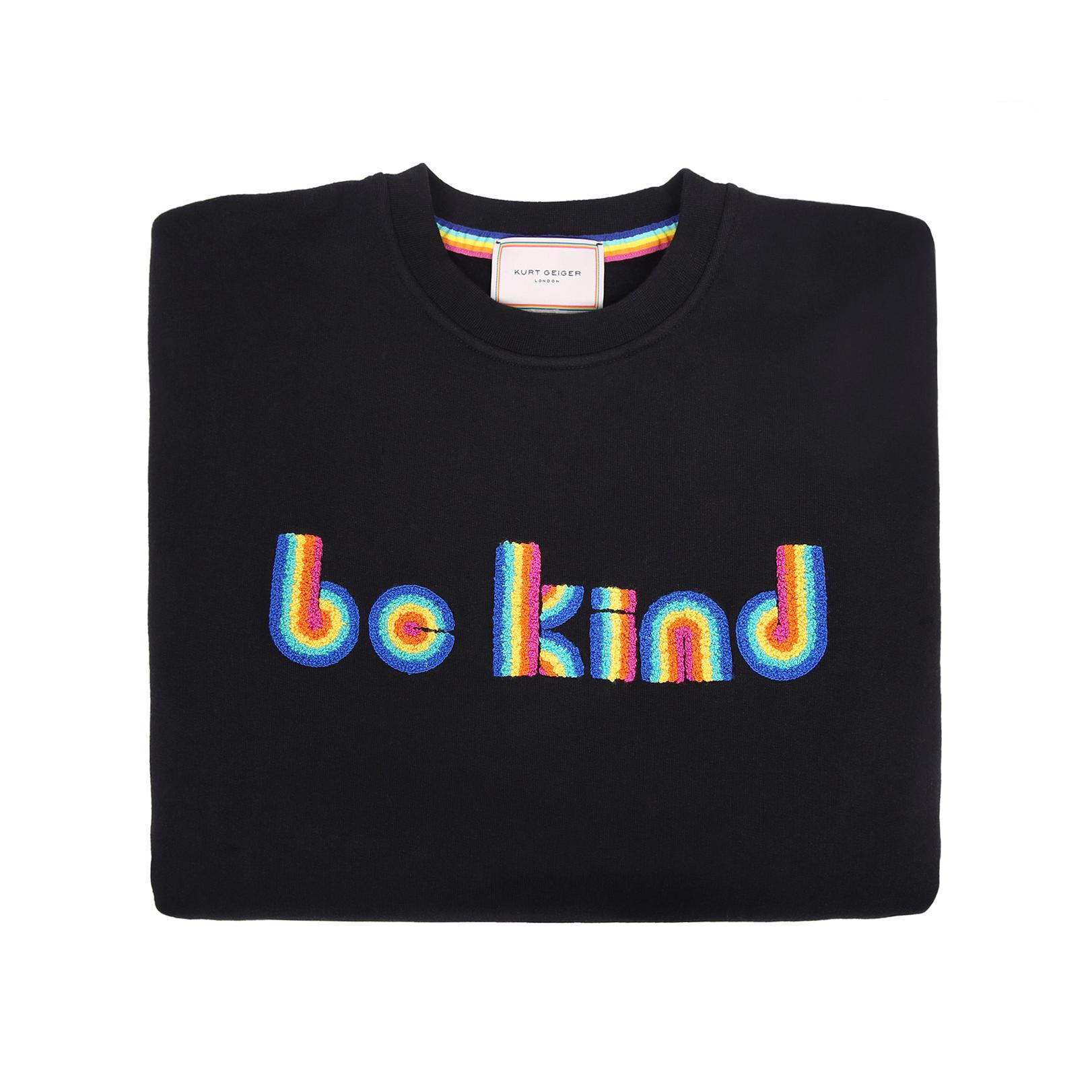 Be Kind Sweatshirt Unisex Black Cotton Sweatshirt By Kurt Geiger London ...