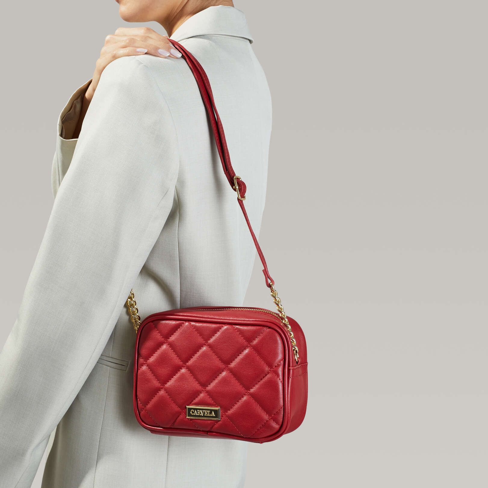 carvela quilted chain bag