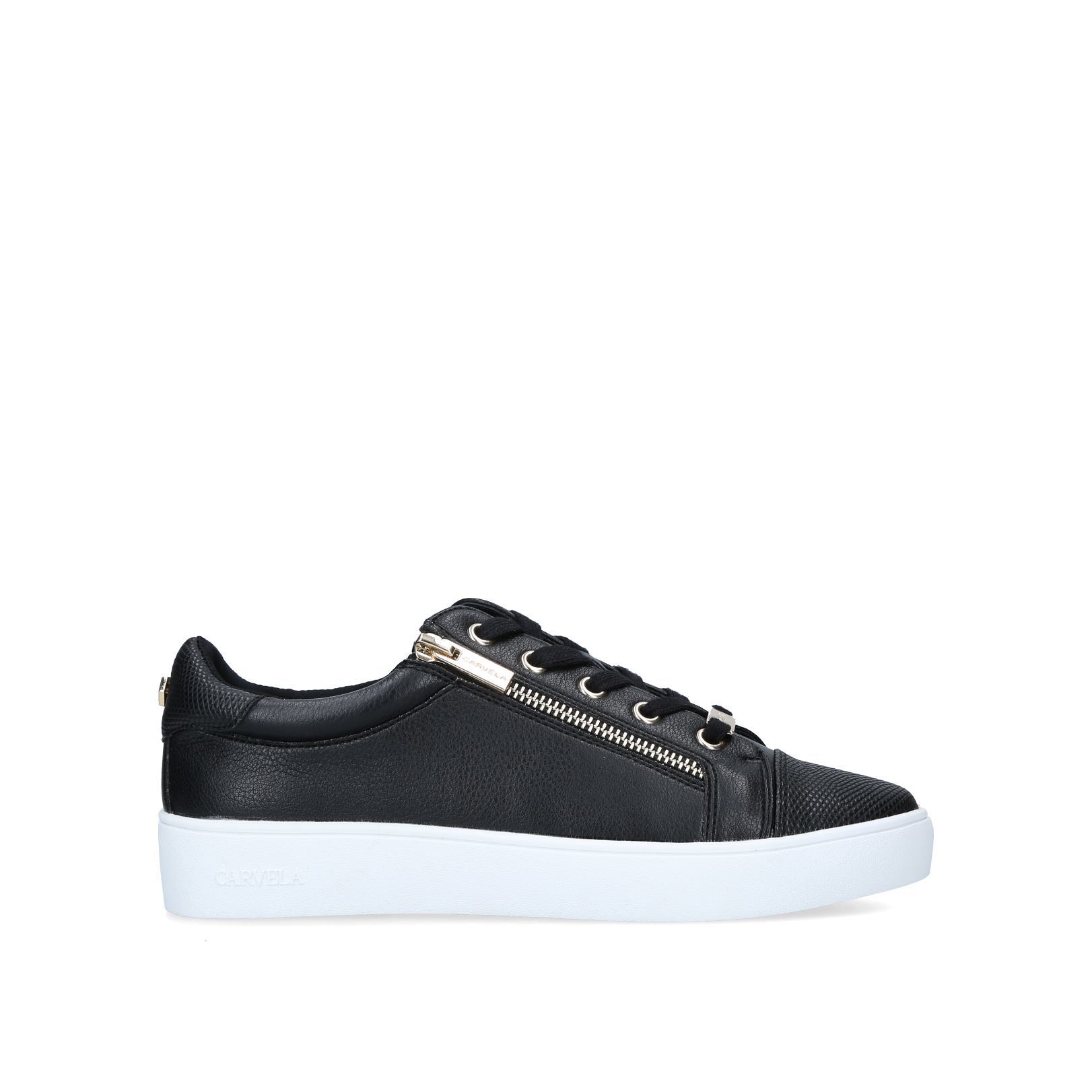 JAGGED Black Lace Up Sneakers by CARVELA