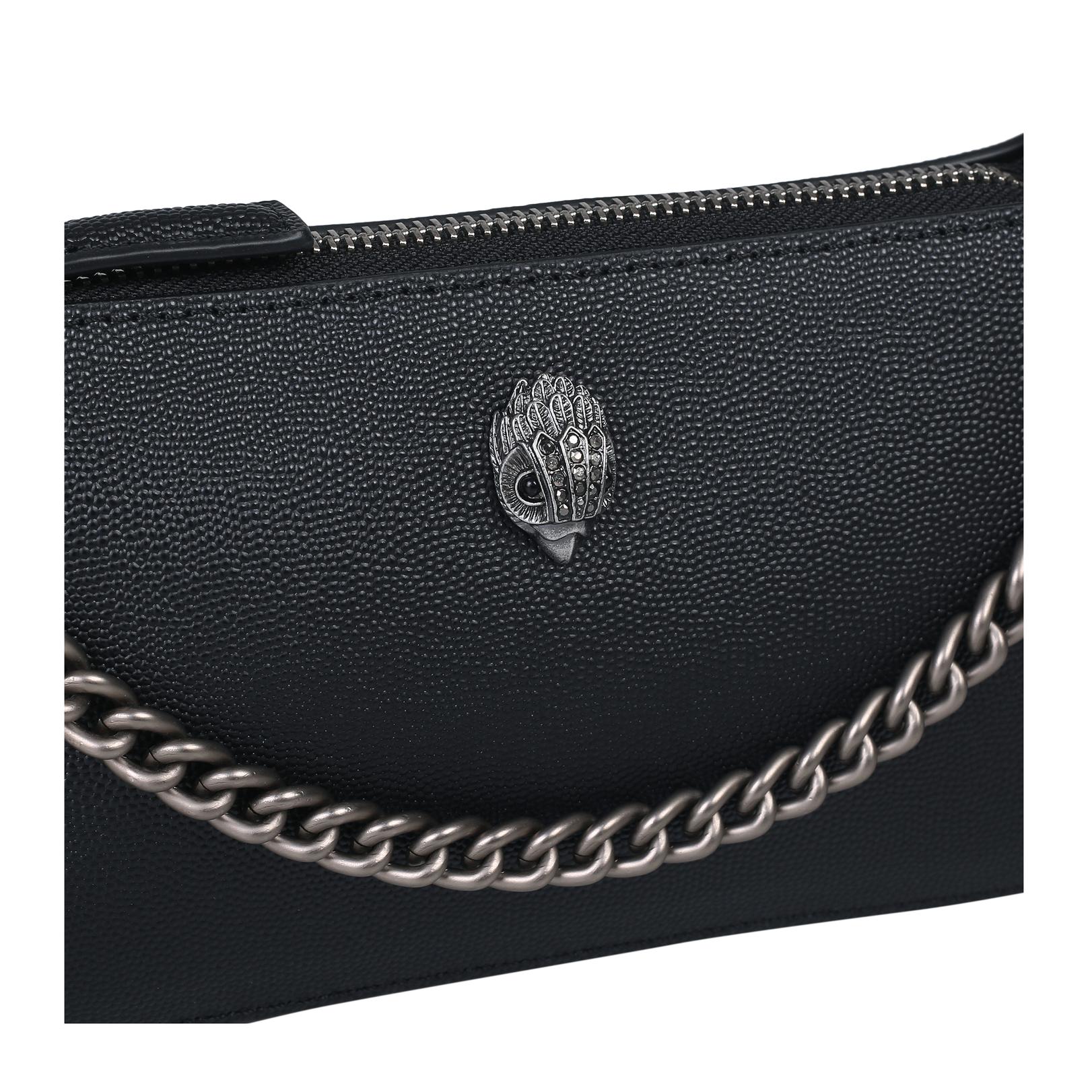 SHOREDITCH POCHETTE Black Textured Leather Pochette Bag by KURT GEIGER ...