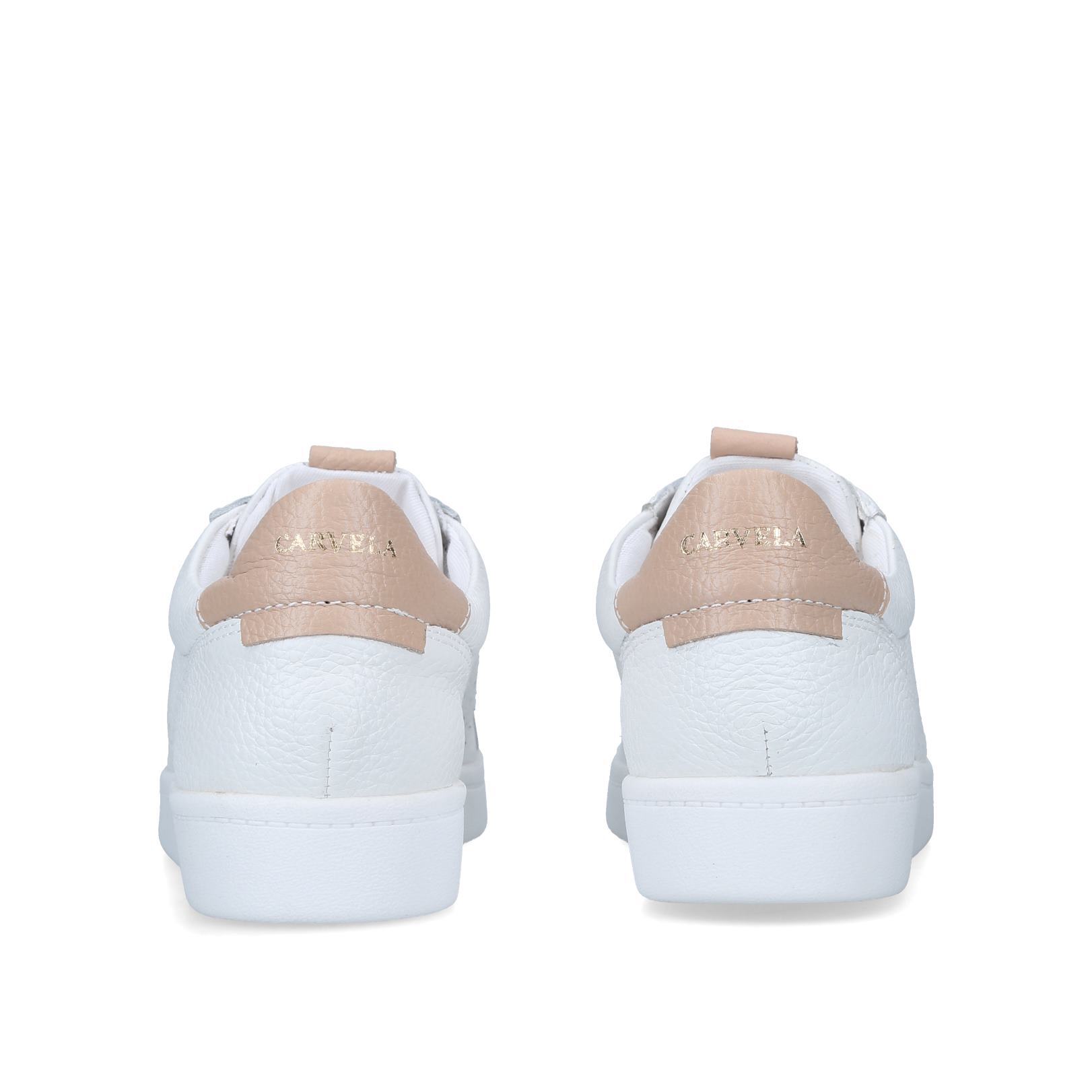 carvela light lace up trainers white