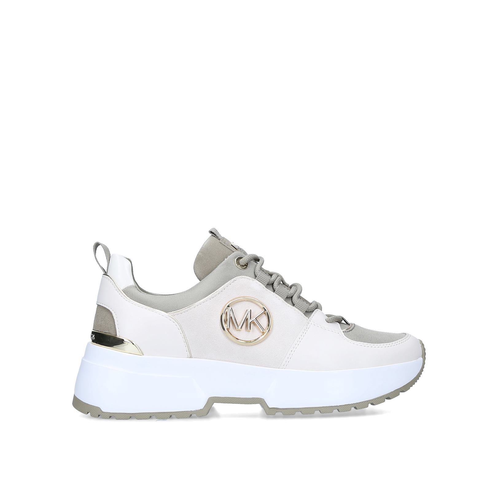 Buy Michael Michael Kors Womens Cosmo Trainer Fabric Low Top BeigeEbony  Size 110 at Amazonin