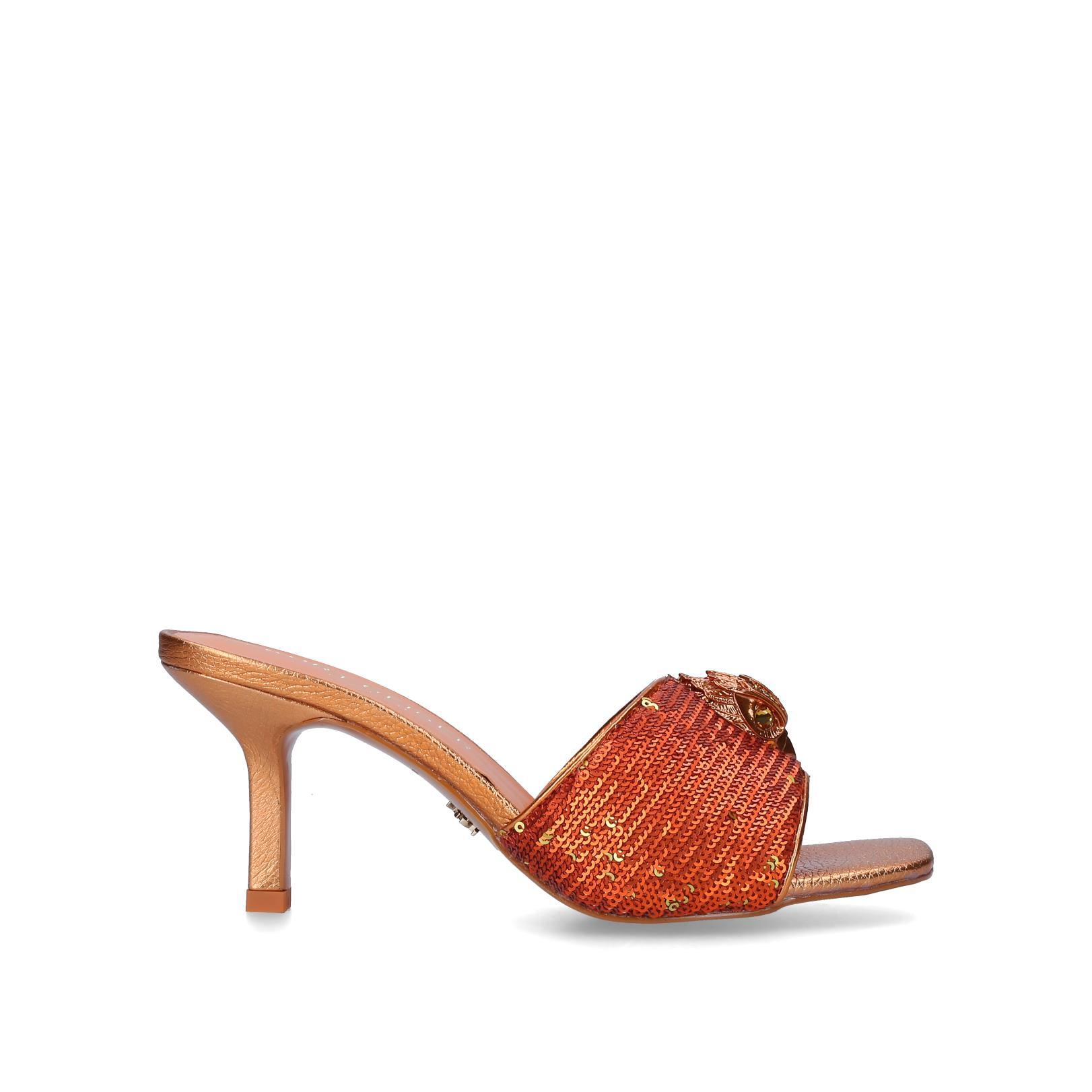 orange mule heels