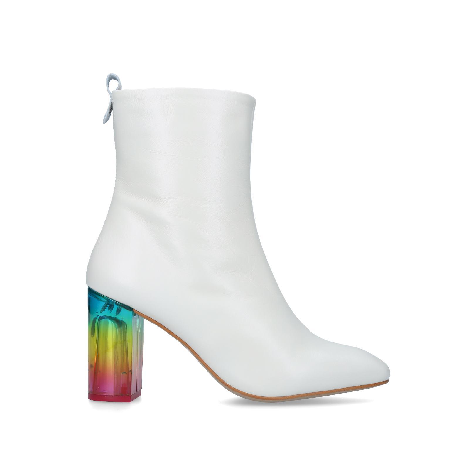 RAINBOW STRUT White Rainbow Heel Ankle Boots by KURT GEIGER LONDON