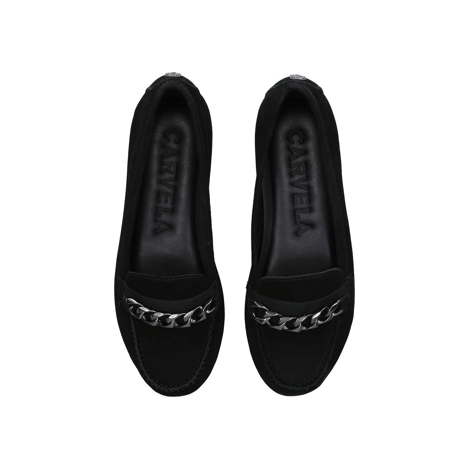 carvela suede moccasin black