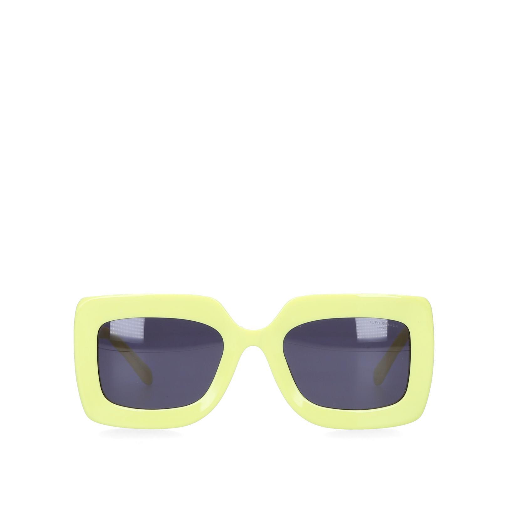 KENSINGTON SUNGLASSES Neon Yellow Acetate Quilted Sunglasses  by KURT GEIGER LONDON