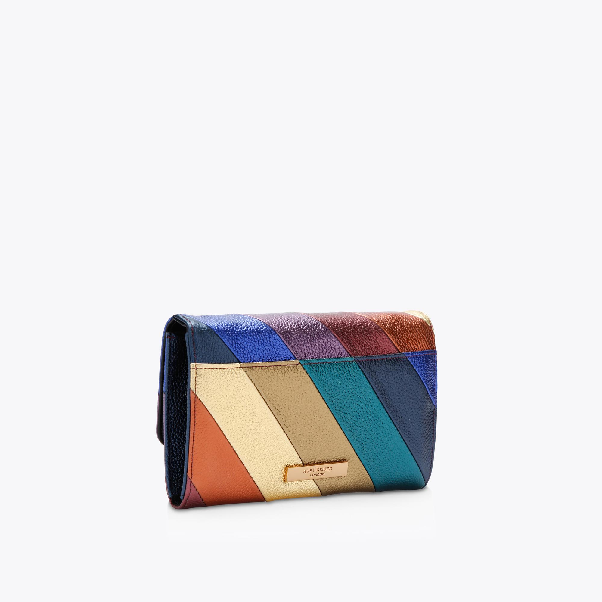 Genuine Leather Kurt Geiger Rainbow Clutch Bag Luxury London