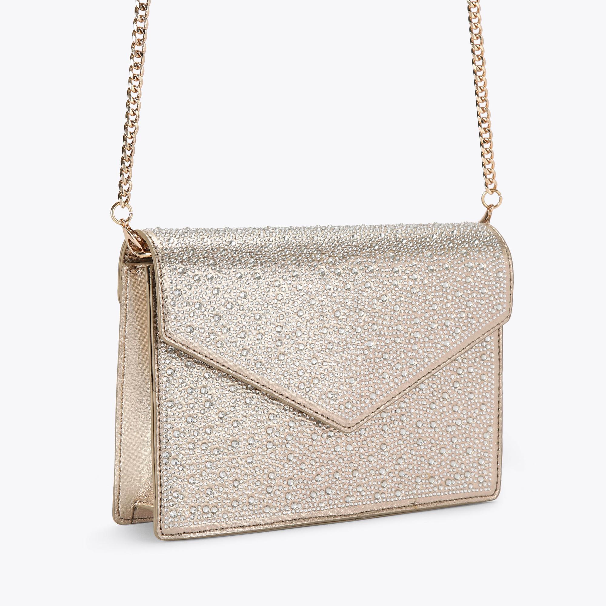 Kurt geiger gold online clutch bag