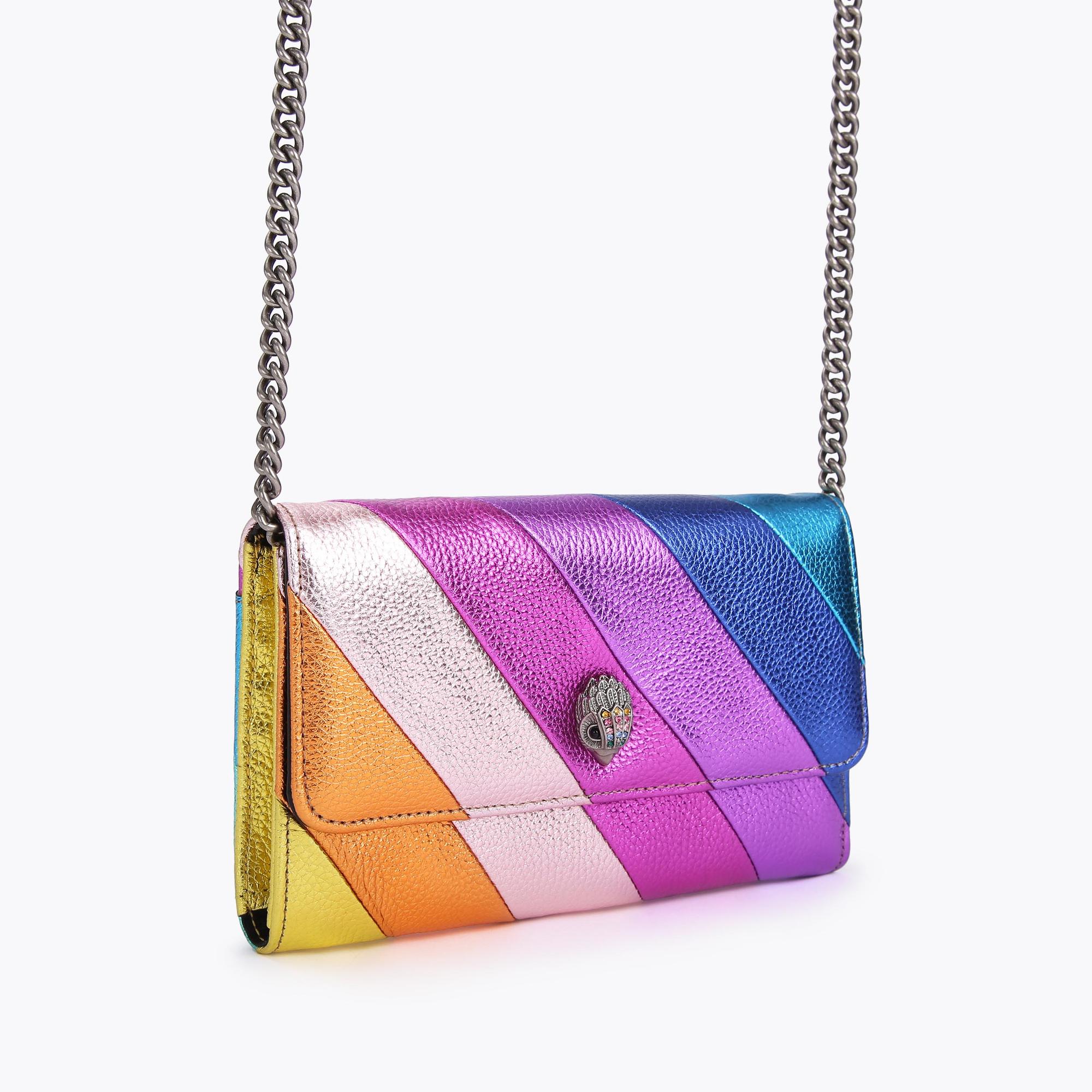 K STRIPE CHAIN WALLET Kensington Rainbow Stripe Leather Bag by KURT GEIGER  LONDON