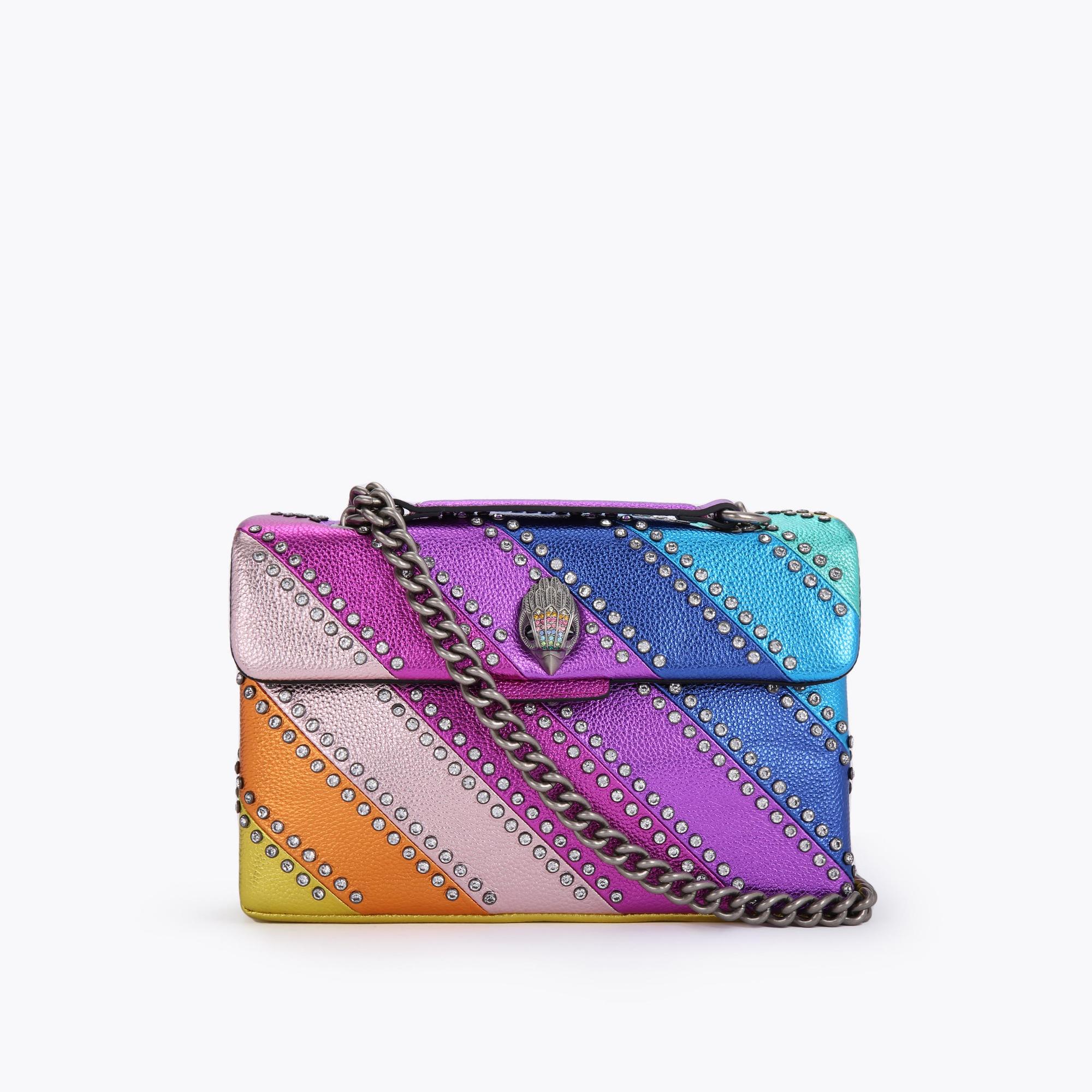 Kurt Geiger London Medium Glitter Rainbow Stripe Crossbody Bag