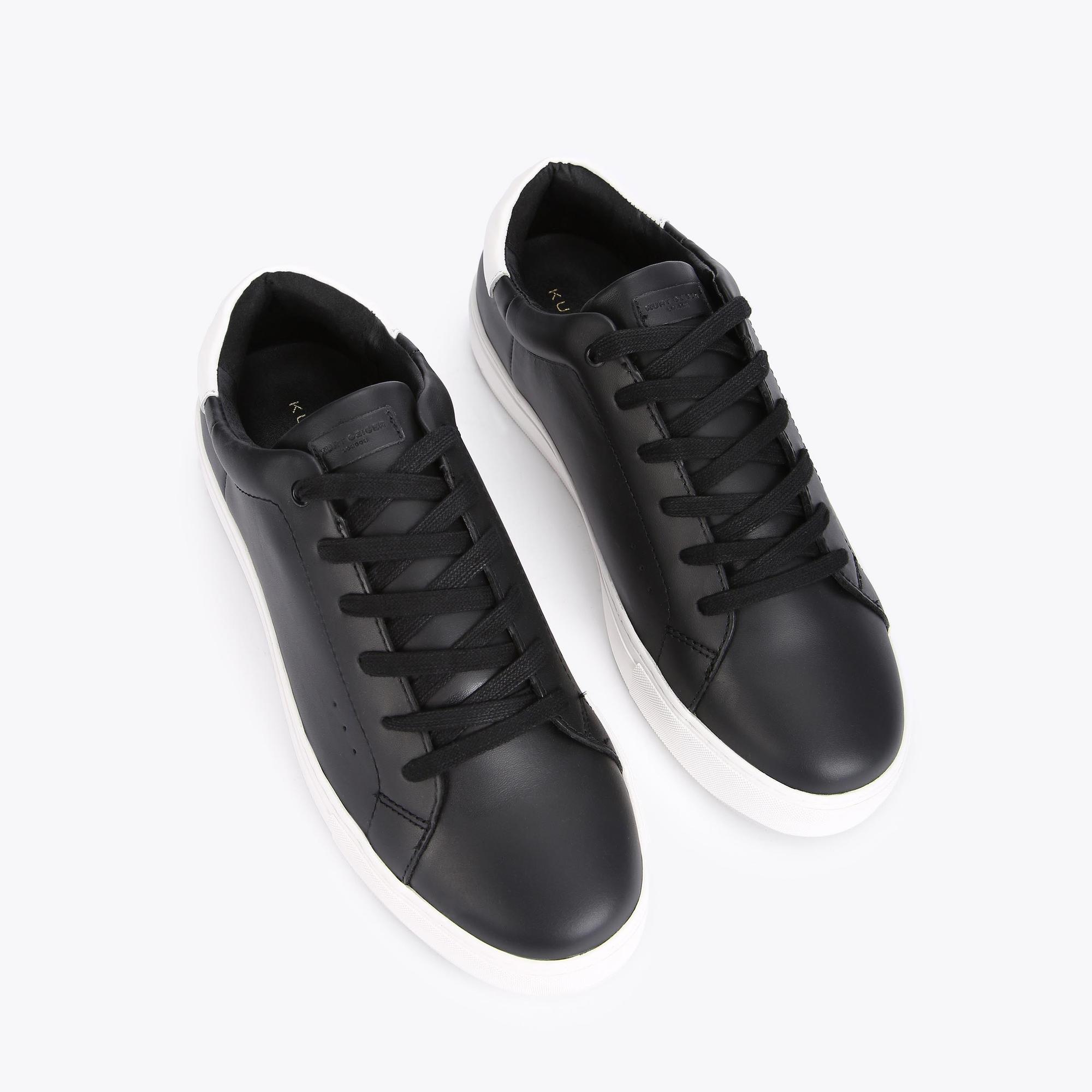 LANEY MENS Black Leather Chunky Sneakers by KURT GEIGER LONDON