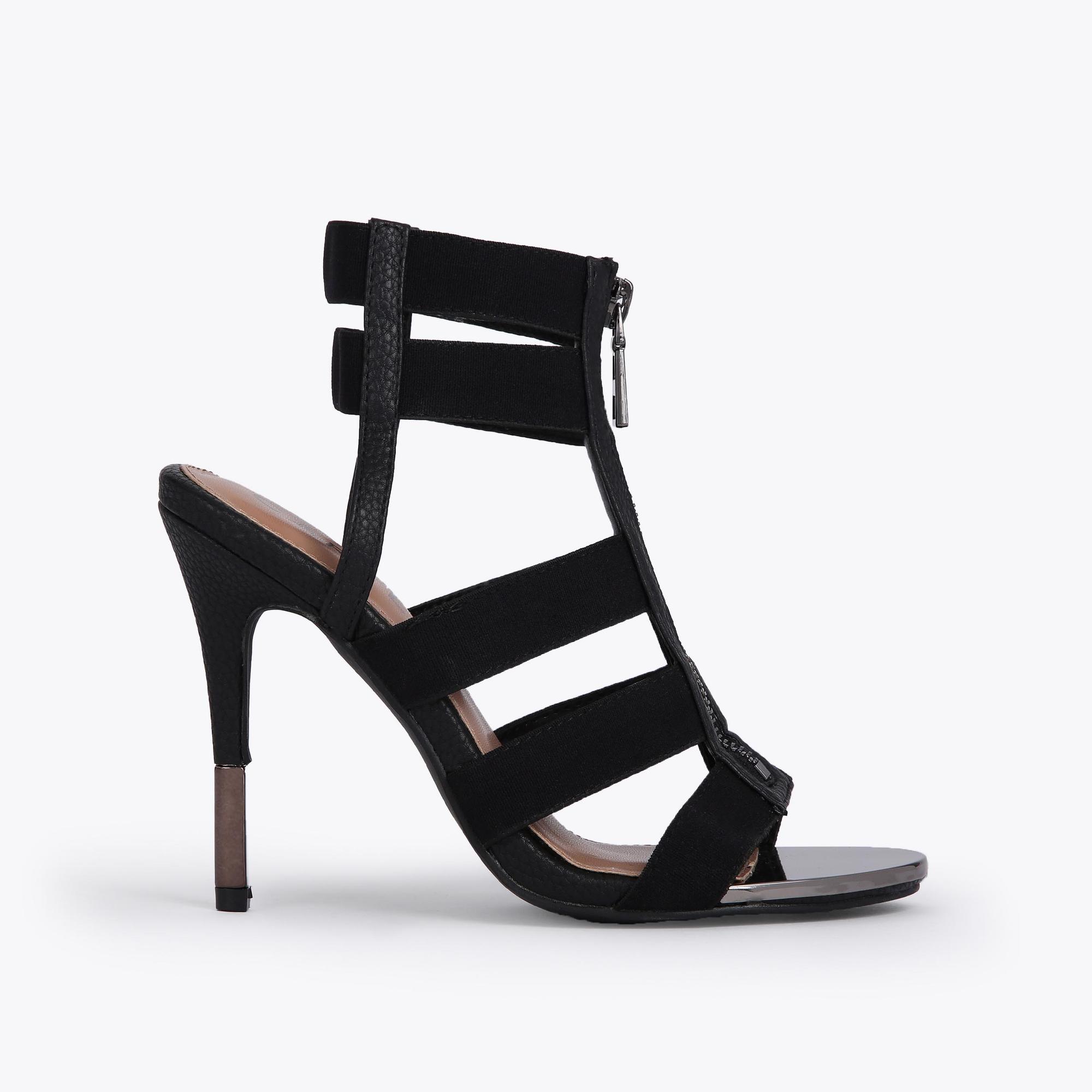 carvela black strappy heels