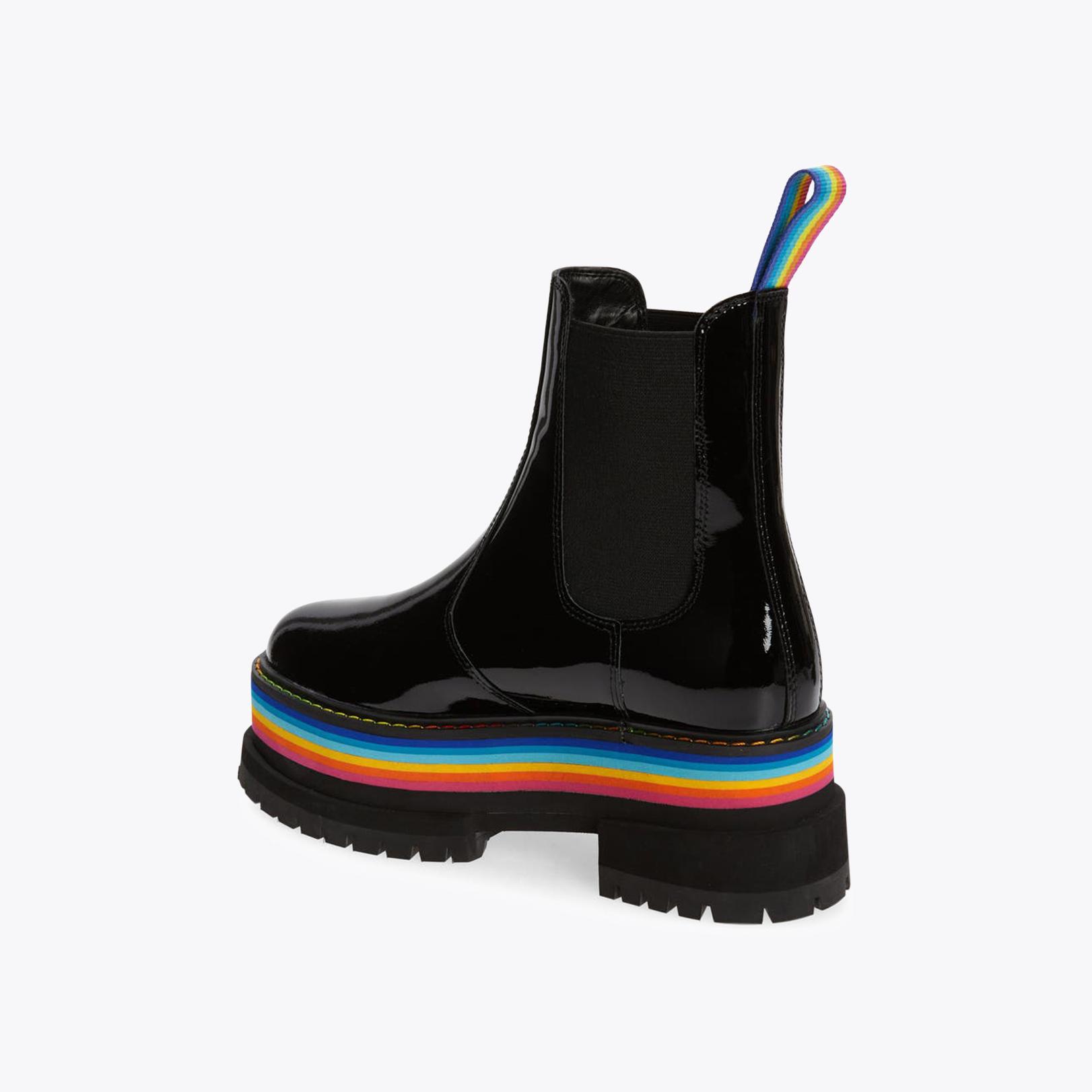 BLACK BIRDIE RAINBOW CHELSEA ANKLE BOOTS PLATFORM by KURT GEIGER