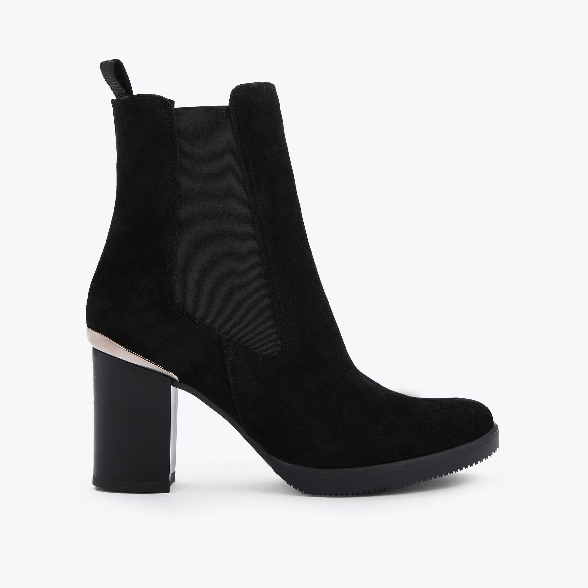 REACH ANKLE BOOT Black Suede Heeled Ankle Boots
 by CARVELA COMFORT