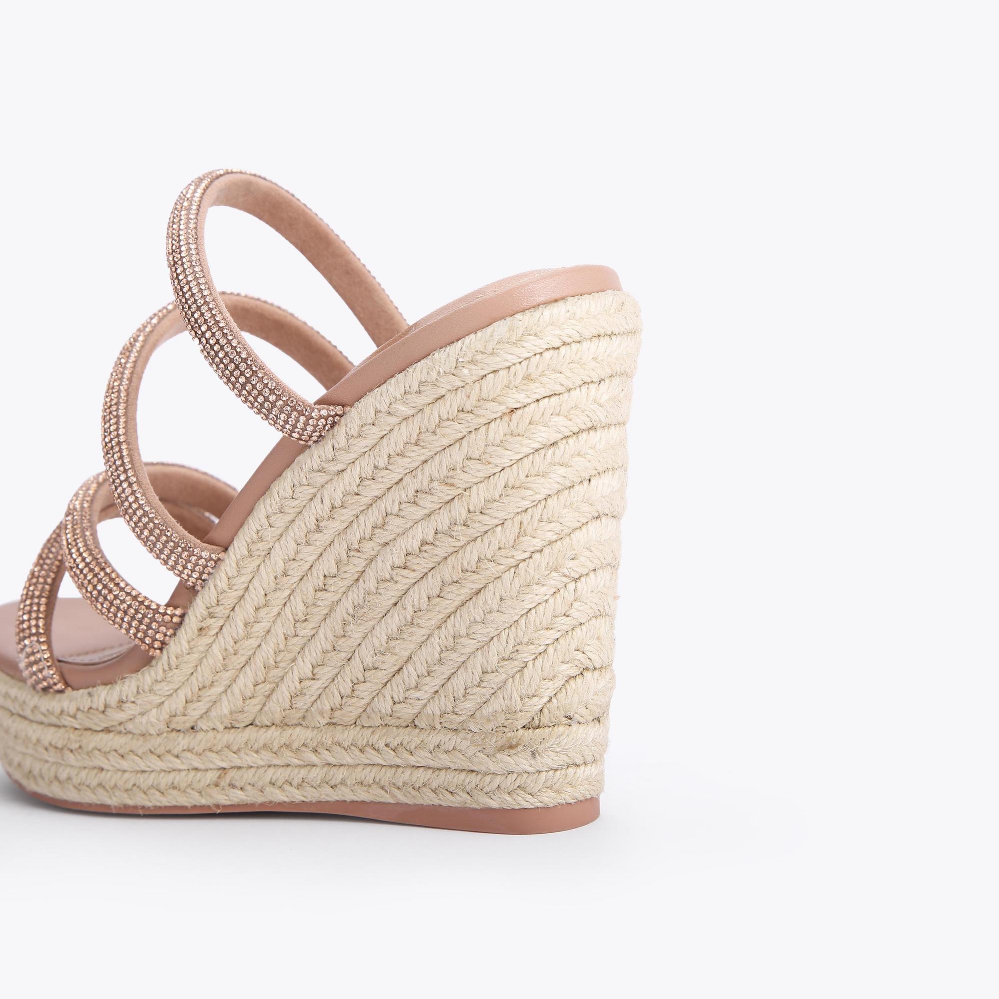 SASSY WEDGE Blush Jewel Strap Espadrille Wedges by CARVELA