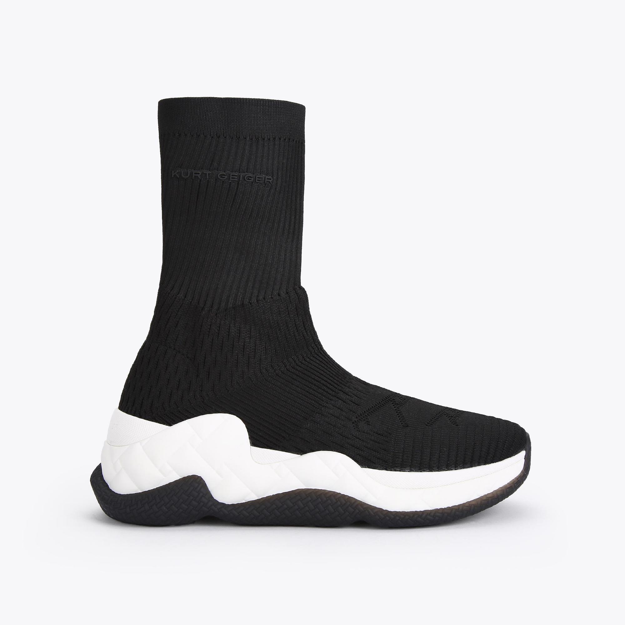 Kurt Geiger Rubber London Knit Sock-like Sneakers in Black Womens Clothing Hosiery Socks 