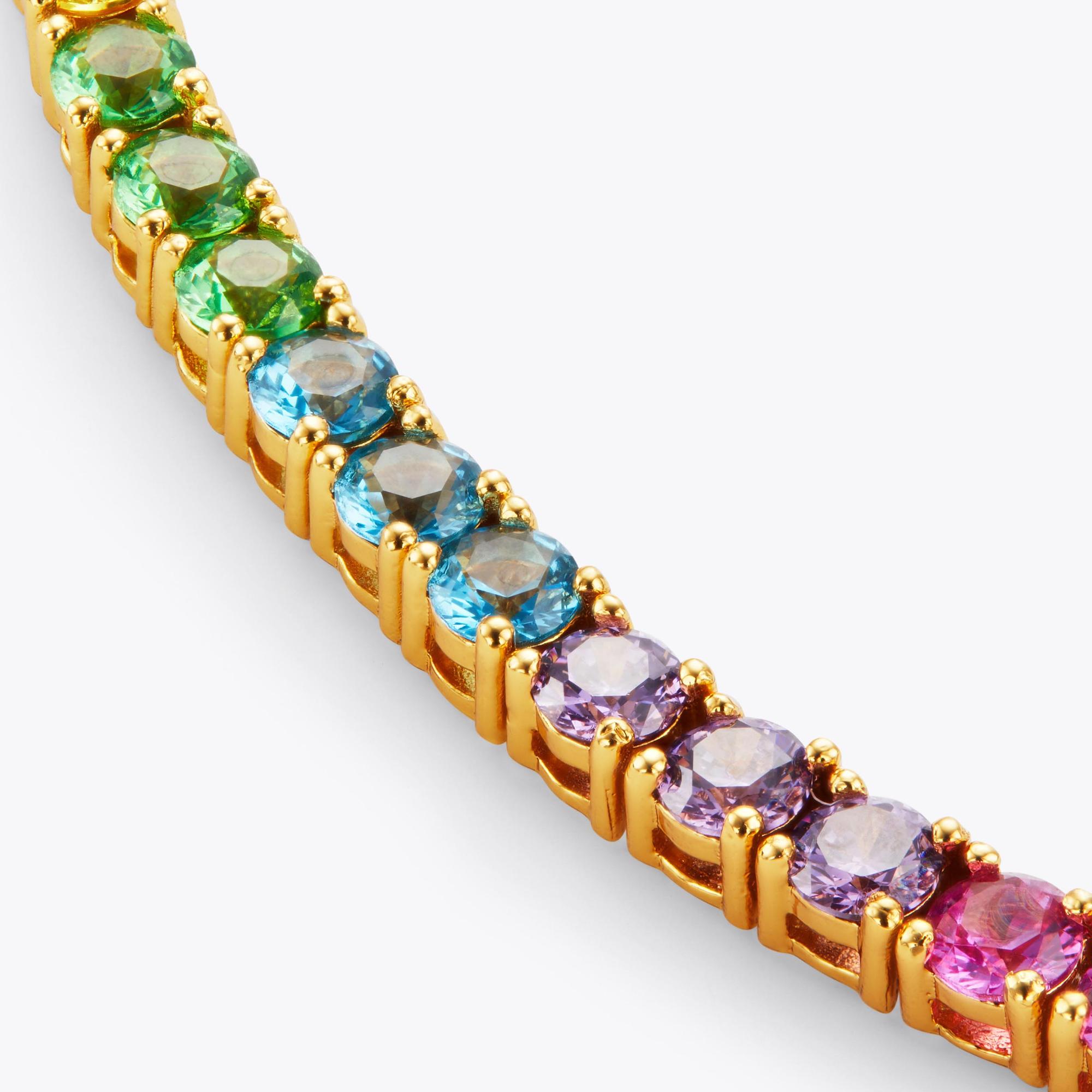 Kurt Geiger London Rainbow Pavé Paper Clip Chain Necklace