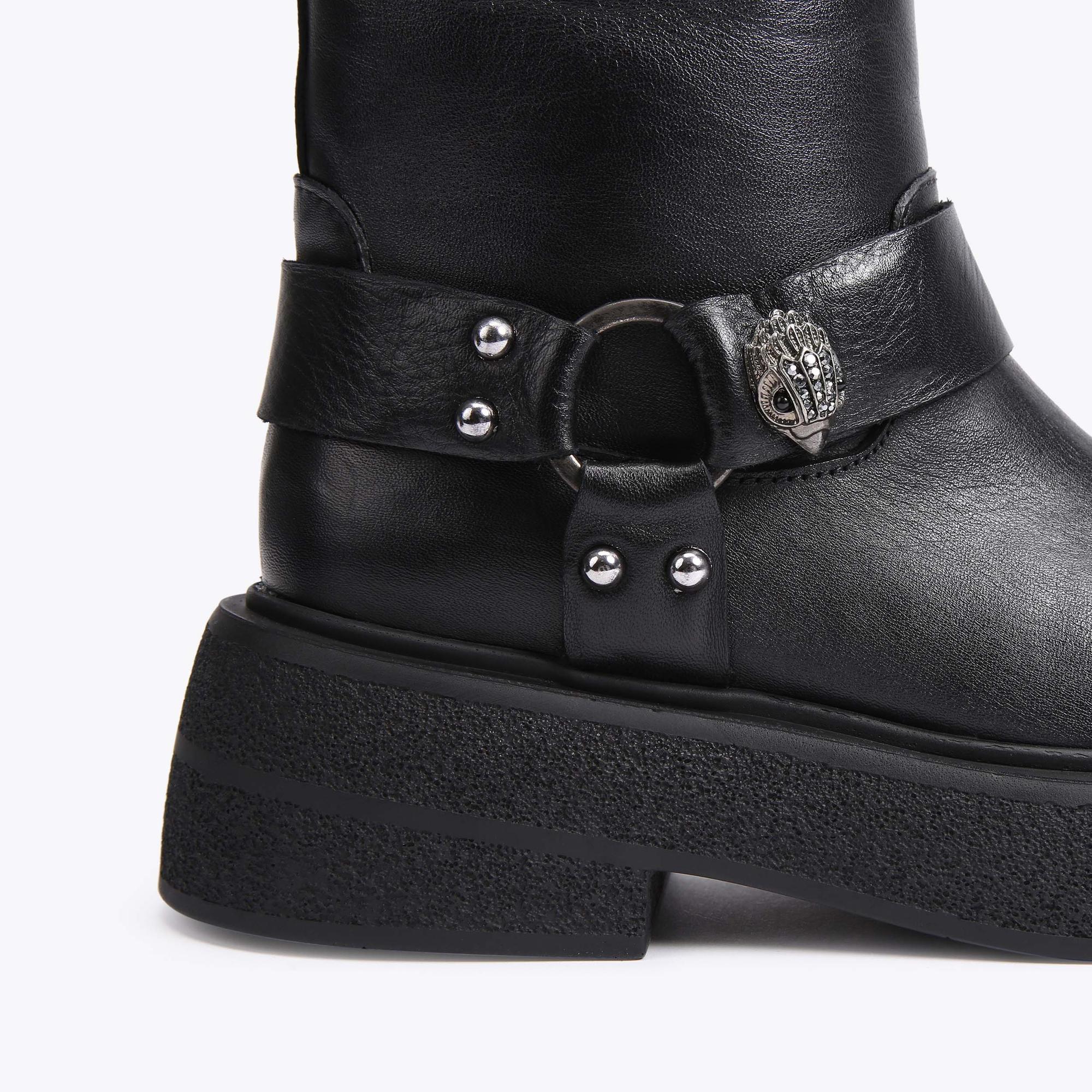 leather boots with straps