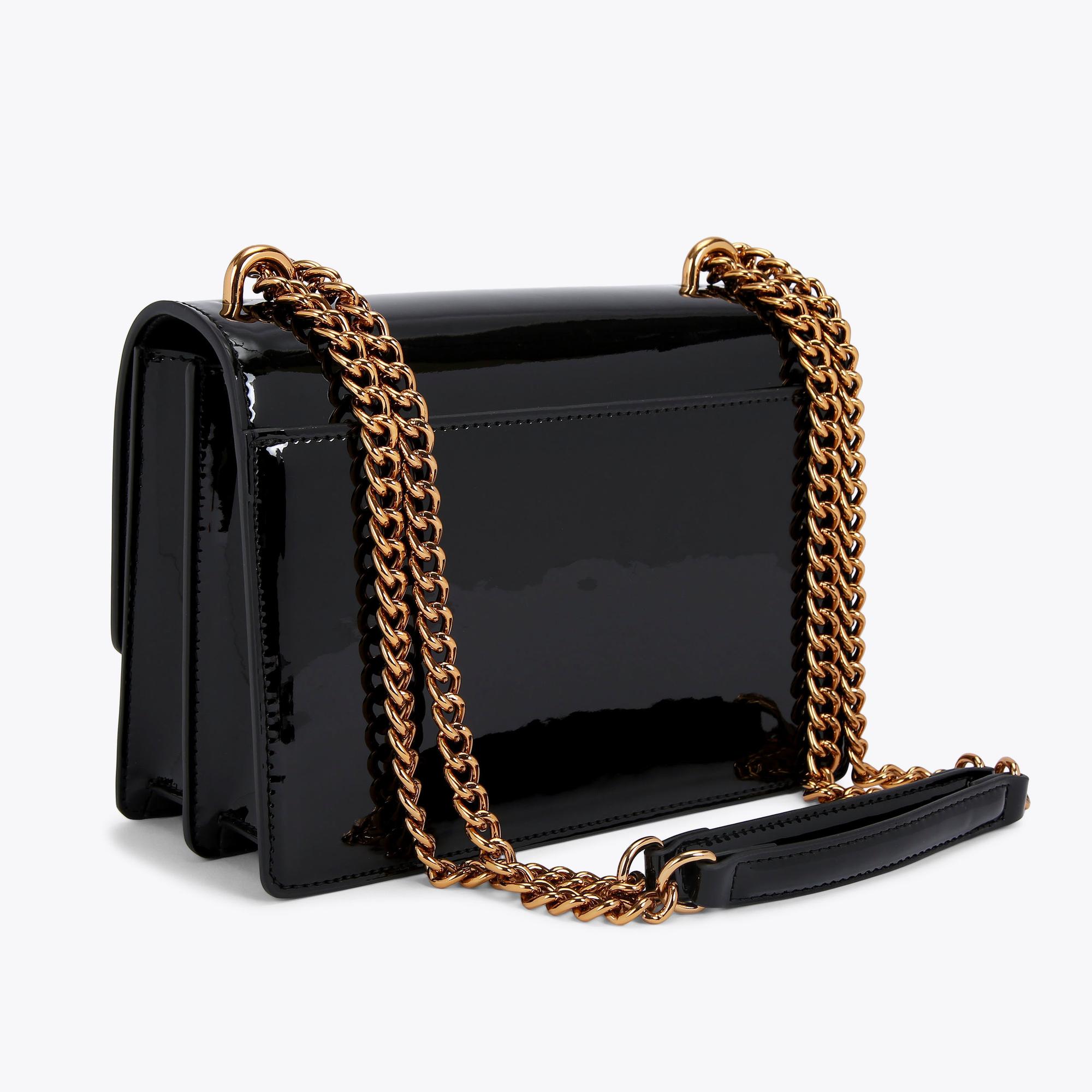 Ego mini bag with chunky chain strap in patent pink