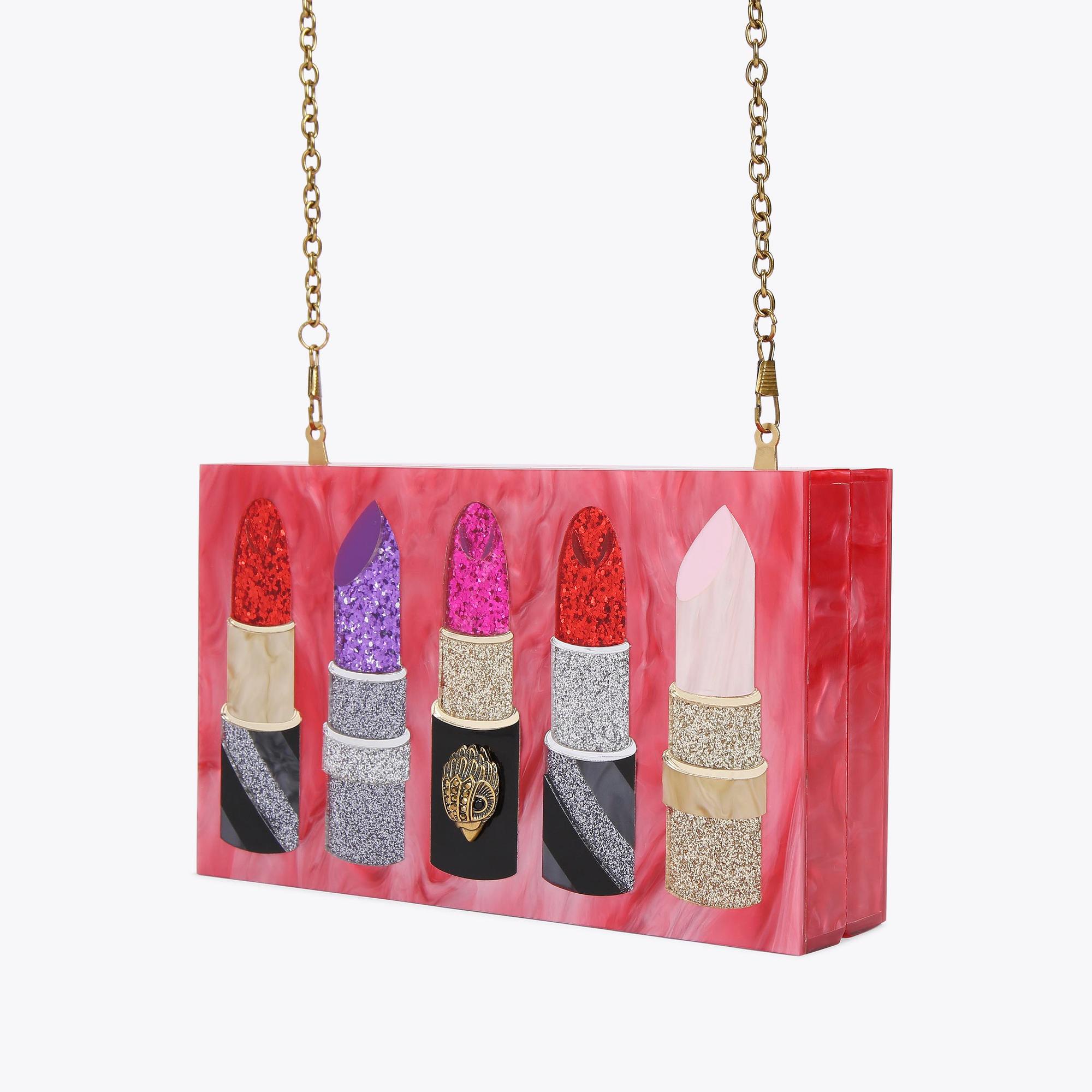 Kurt Geiger London Kensington Lipstick-Graphic Acrylic Clutch Bag