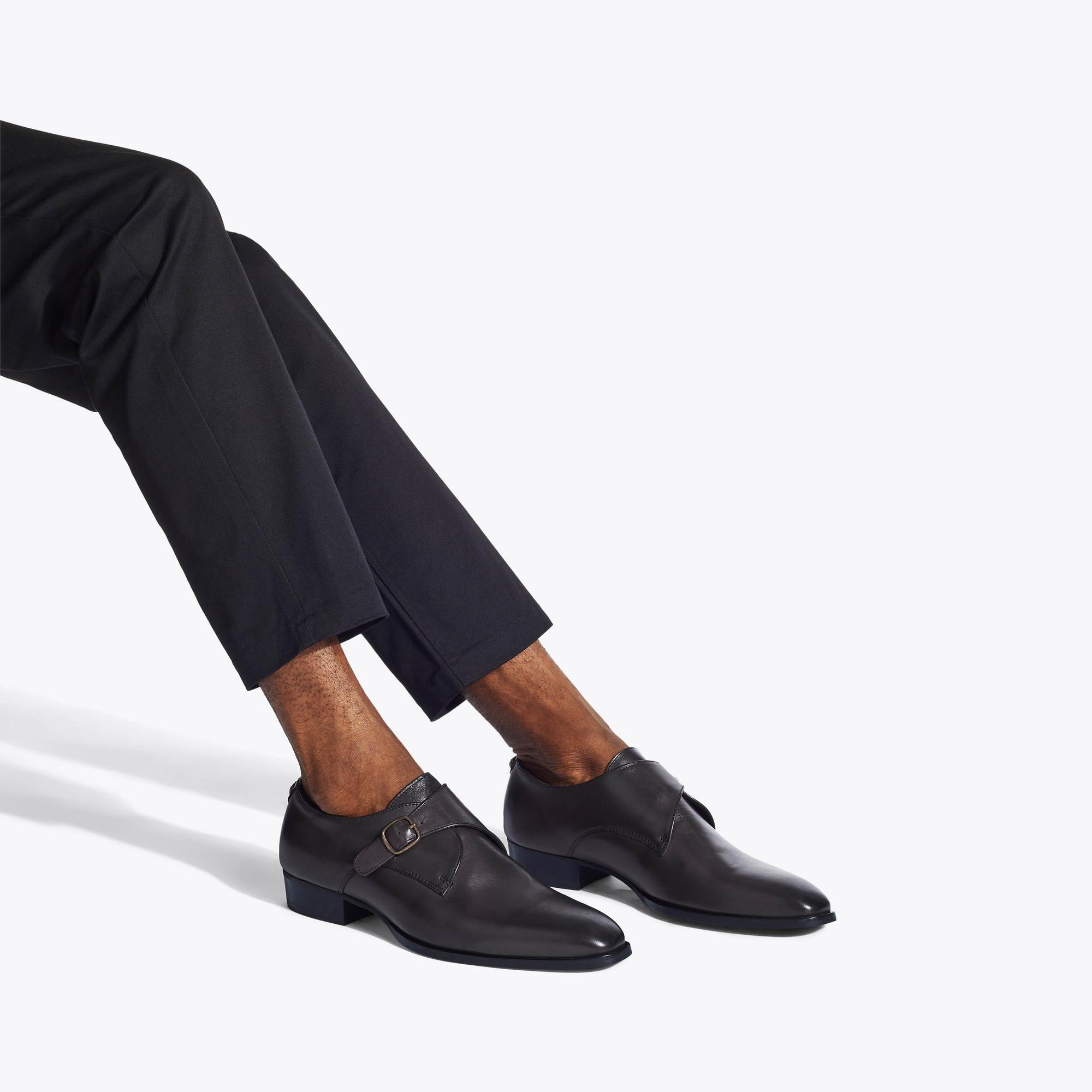 Kurt Geiger Mens Monk Formal Shoes Leather Harris in Black for Men Mens Shoes Slip-on shoes Monk shoes 