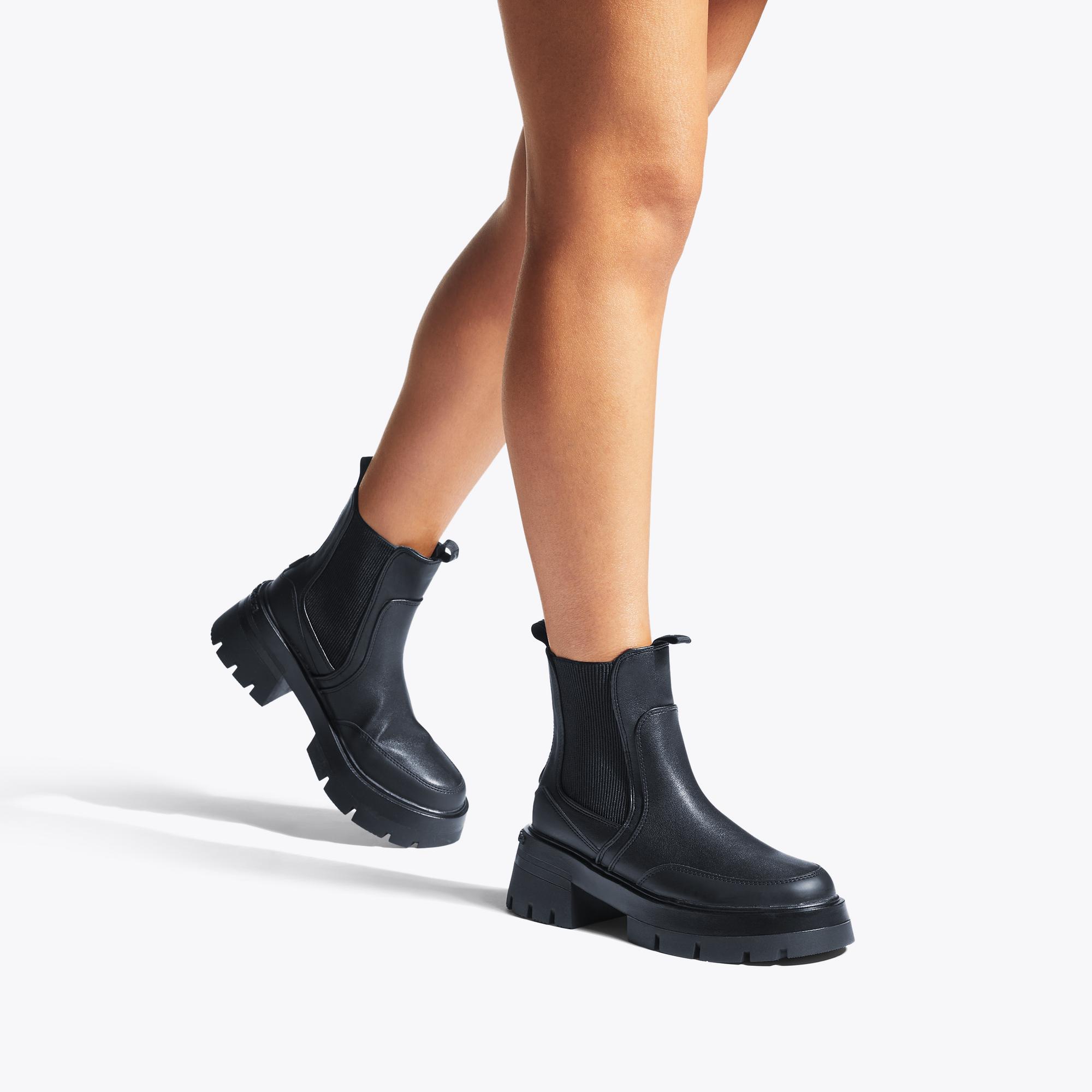 Black Elasticated Ankle Boot by GEIGER