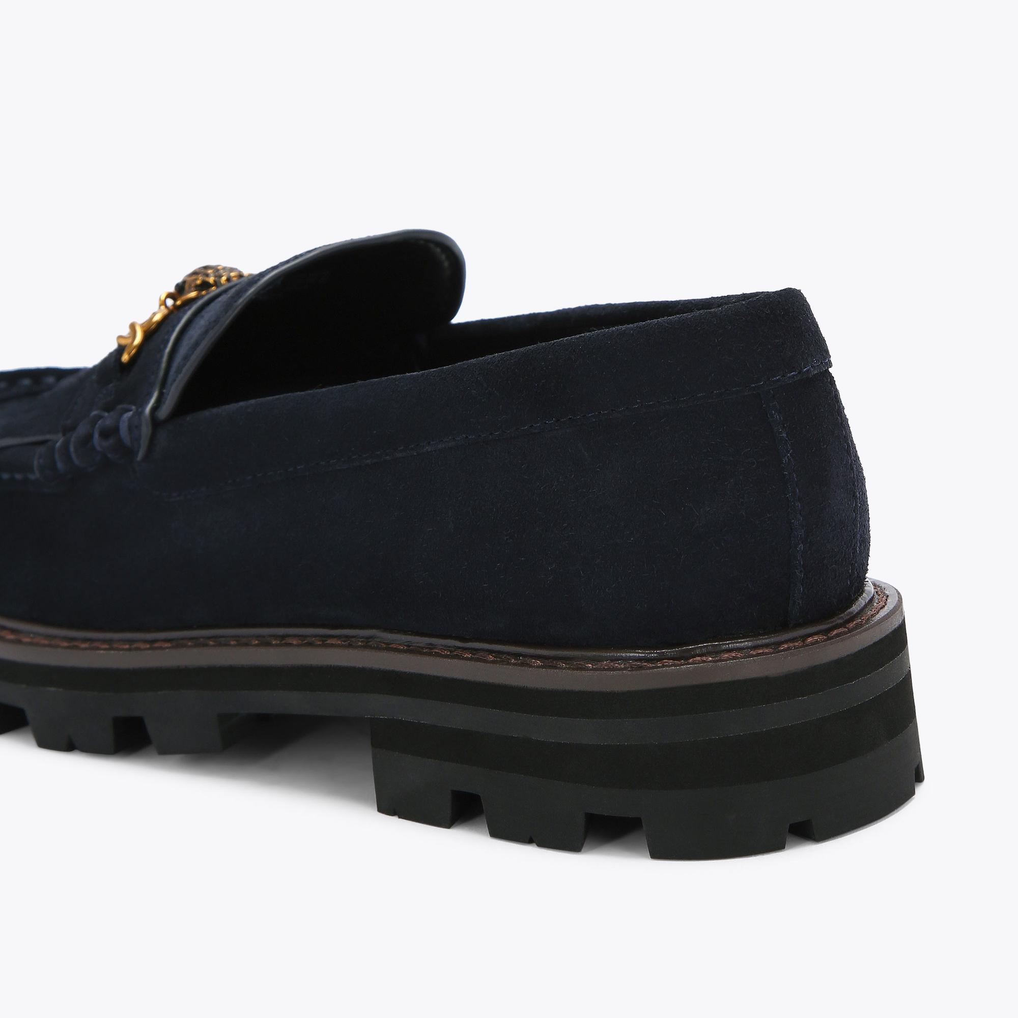 CARNABY CHUNKY LOAFER Navy Suede Loafers by KURT GEIGER LONDON