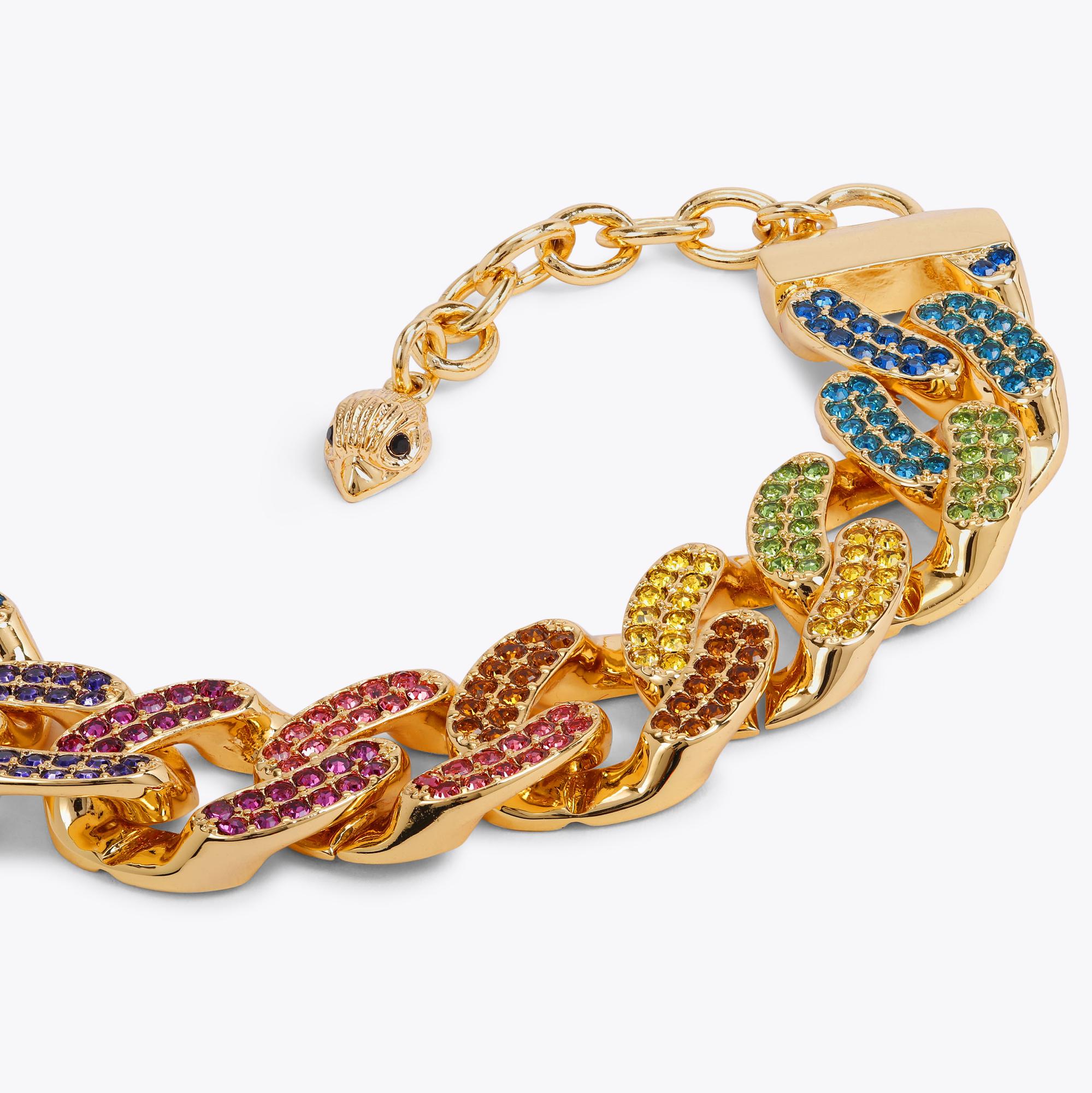 Kurt Geiger London Rainbow Pavé Paper Clip Chain Necklace
