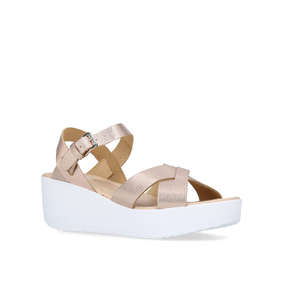 Flat Sandals | Kurt Geiger Parker. Gold Flatform Sandals