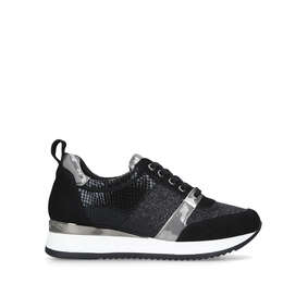 womens black and silver trainers