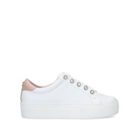 Metallic \u0026 White Leather Sneakers 