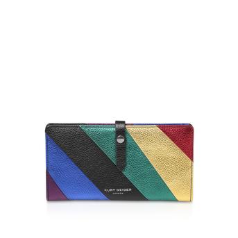 Leather Soft Wallet Rainbow Stripe Wallet from Kurt Geiger London