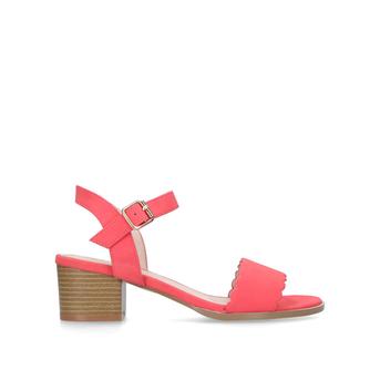 Rosie Red Block Heel Scalloped Edge Sandals from Miss KG