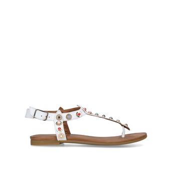 Kankan White Studded Flat Sandals from Carvela