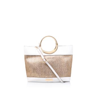 Rosie Metal Handle Bag Gold Metallic Tote Bag from Carvela