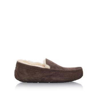 Mens Ascot Dark Brown Suede Slippers from UGG