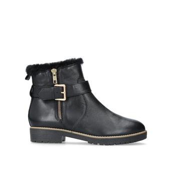 Scout Black Leather Faux Fur Lined Ankle Boots from Carvela
