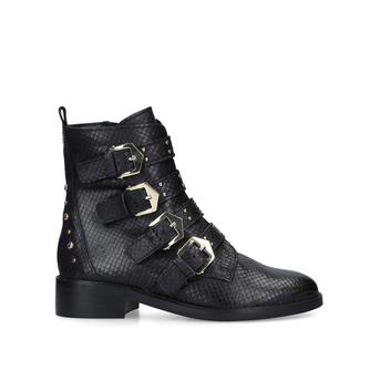 Scant Black Snake Print Biker Boots from Carvela