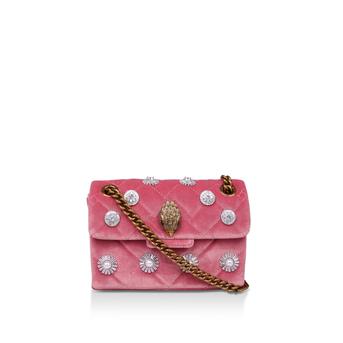 Mini Velvet Kensington Pink Embellished Mini Shoulder Bag from Kurt Geiger London