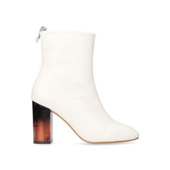Strut White Mid Heel Calf Boots from Kurt Geiger London