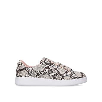 Kori Beige Snake Print Lace Up Trainers from Miss KG