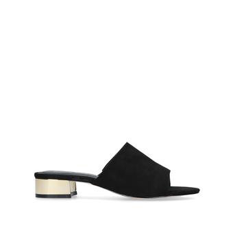 Peyton Black Peep Toe Mules from Miss KG