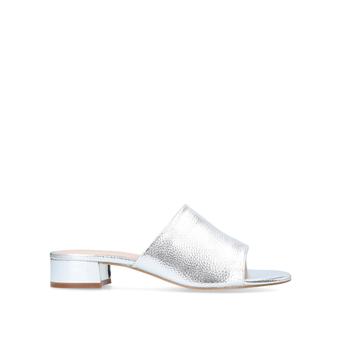 Peyton Silver Peep Toe Mules from Miss KG