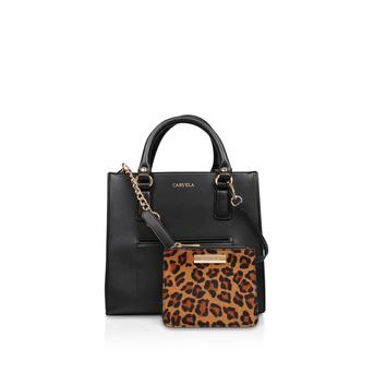 Simba Pocket Purse Tote Black Tote Bag With Leopard Purse from Carvela