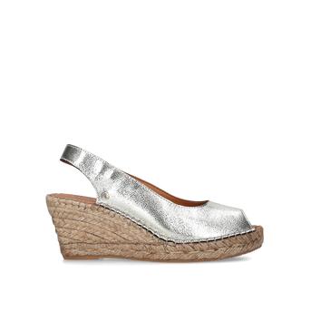 silver wedge mules