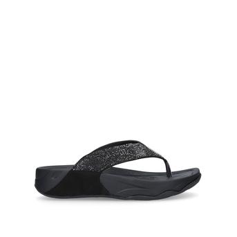 Sin Black Embellished Flatform Sandals from Carvela Comfort