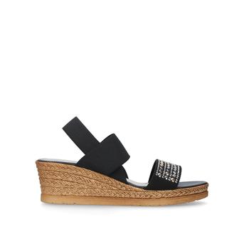 Summer Black Wedge Embellished Sandals from Carvela Comfort