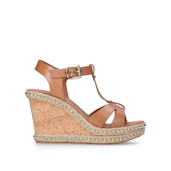 Karoline Tan High Heel Wedge Sandals from Carvela
