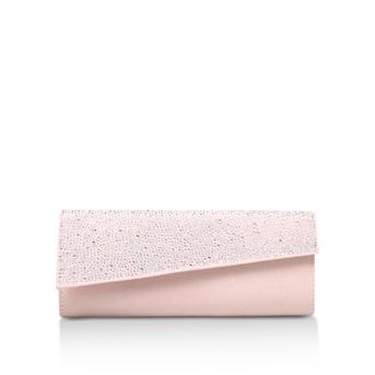 blush coloured clutch bag