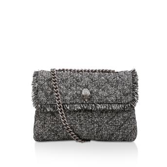 Large Tweed Kensington Grey Large Cross Body Bag from Kurt Geiger London